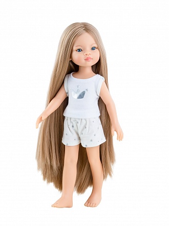 Кукла Маника с длинными волосами в пижаме 32 см 